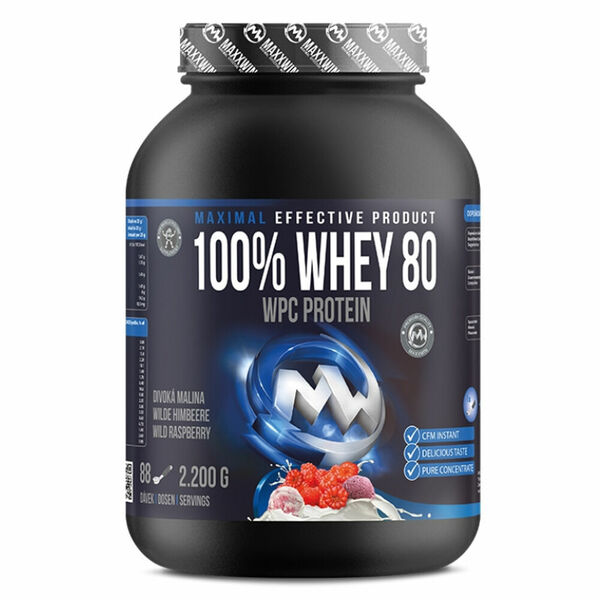 MAXXWIN 100% Whey protein 80 divoká malina 2200 g porovnat ceny
