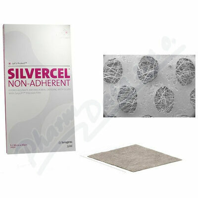 Silvercel neadherentní antimikrobiální krytí s obsahem stříbra 10x20cm 5ks porovnat ceny