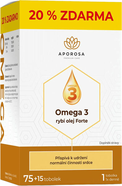 APOROSA Omega 3 rybí olej Forte 75+15 kapslí porovnat ceny