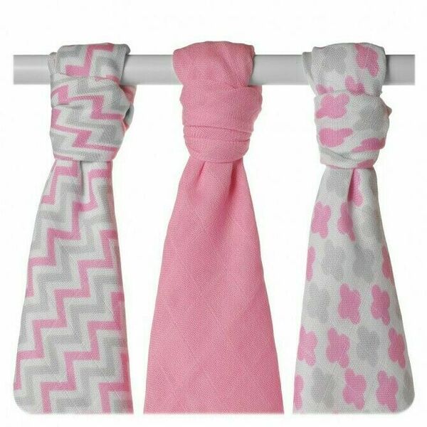 XKKO Bambusové pleny BMB Scandinavian Baby Pink MIX 70x70, 3ks porovnat ceny