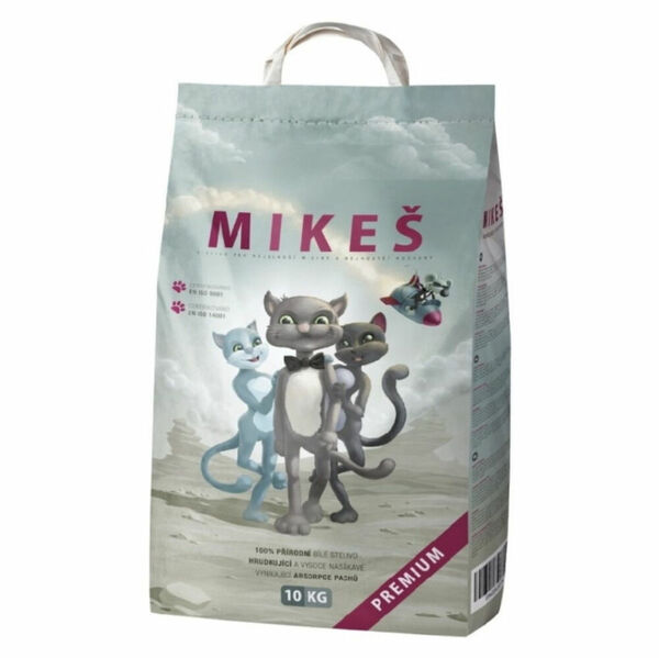 MIKEŠ Premium bílé hrudkující stelivo pro kočky 10 kg porovnat ceny