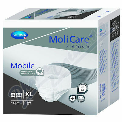 KALHOTKY ABSORPČNÍ NATAHOVACÍ MOLICARE MOBILE 10 KAPEK XL BOKY 130-170CM,2757ML,14KS porovnat ceny