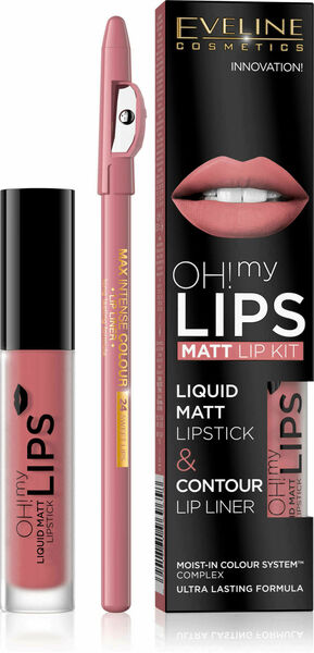 Eveline Cosmetics  Eveline Oh my lips - lesk + konturovací tužka - 07 Baby nude porovnat ceny
