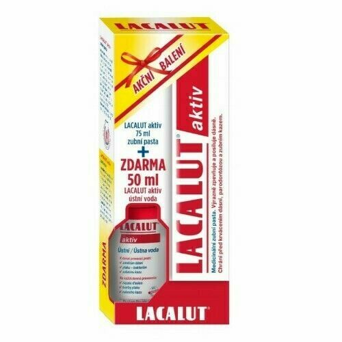 Lacalut Aktiv zub.pasta 75ml+ústní voda 50ml ZDAR. porovnat ceny