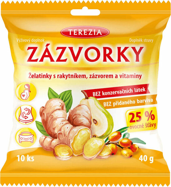 Terezia  ZÁZVORKY želatinky s rakytníkem, zázvorem a vitaminy 10 ks porovnat ceny