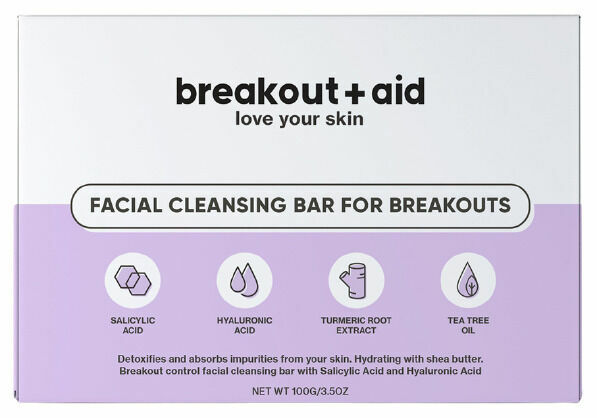 Breakout+aid Čistící mýdlo na problematickou pokožku s kyselinou salicylovou 100g porovnat ceny