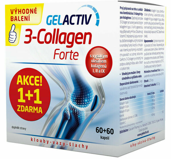 GelActiv 3-Collagen Forte 60+60 kapslí zdarma porovnat ceny