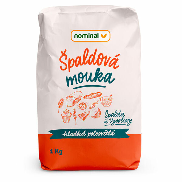 NOMINAL Špaldová mouka hladká polosvětlá 1000 g porovnat ceny