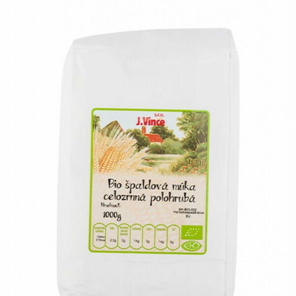 J.VINCE Špaldová mouka celozrnná polohrubá BIO 1 kg porovnat ceny