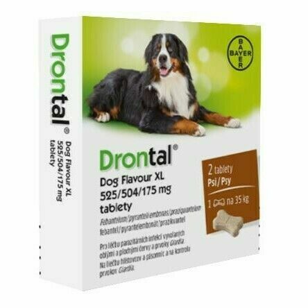 Drontal Dog Flavour XL 525/504/175mg psy tbl.2 porovnat ceny