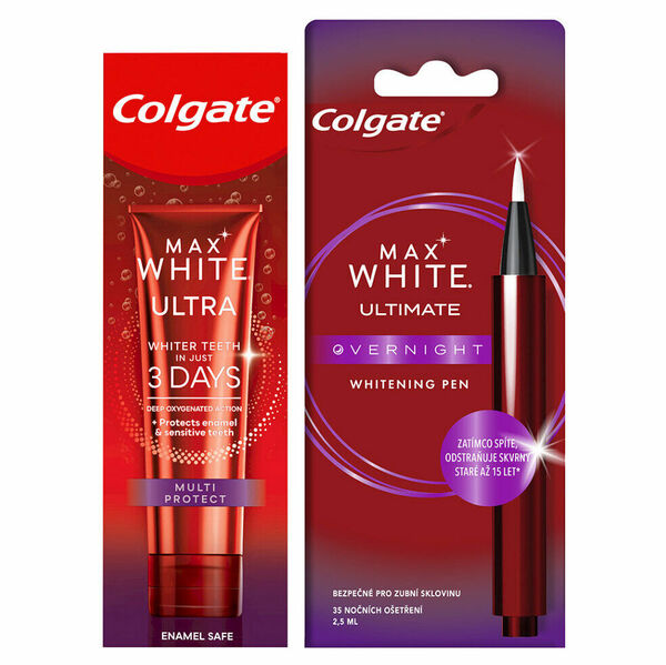 COLGATE Max White set - Ultra Complete zubní pasta 50 ml + Max White Overnight bělicí pero 2.5 ml porovnat ceny
