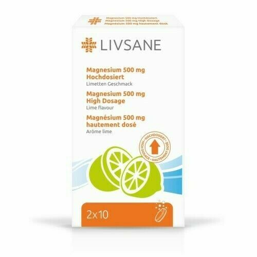 LIVSANE Šumivé tablety Magnézium 500mg 2x10ks porovnat ceny