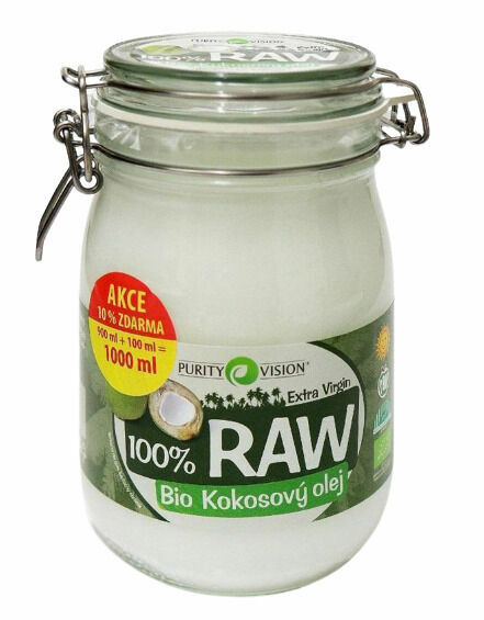 Purity Vision Raw Bio Kokosový olej 900+100ml porovnat ceny