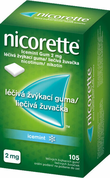 Nicorette Icemint Gum 2mg léčivá žvýkací guma 105ks porovnat ceny