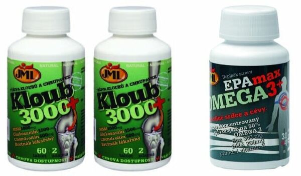 JML AKCE Kloub 3000+ 2x62 tablet + EPAmax OMEGA 3+, 34 tobolek porovnat ceny