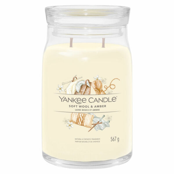 YANKEE CANDLE Signature sklo velké 2knoty Soft Wool & Amber 368 g porovnat ceny
