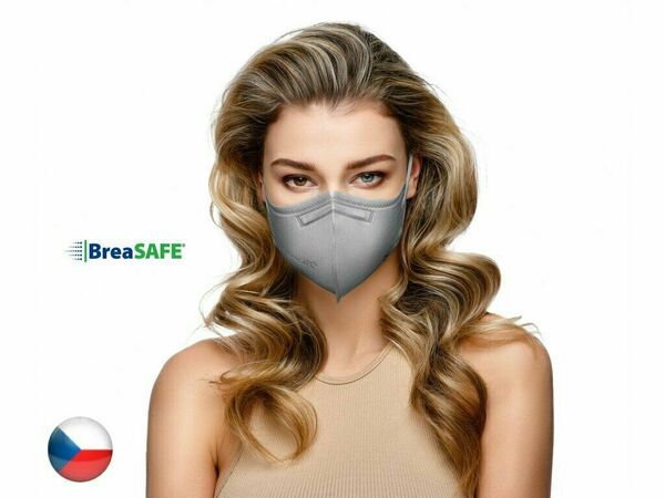 BreaSAFE®  BreaSAFE Český NanoRespirátor FFP2 Znovupoužitelný šedý M 10ks porovnat ceny
