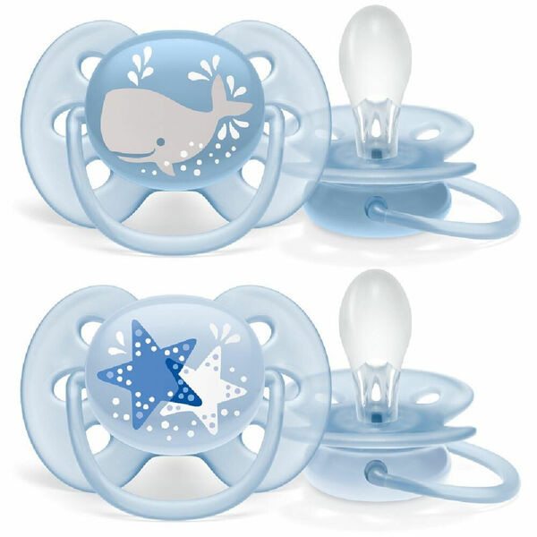 PHILIPS AVENT Šidítko Ultrasoft Obrázek 6-18m chlapec 2 ks porovnat ceny