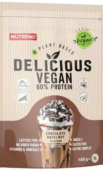 Nutrend Delicious Vegan 60% Protein čokoláda/oříšek 450g porovnat ceny