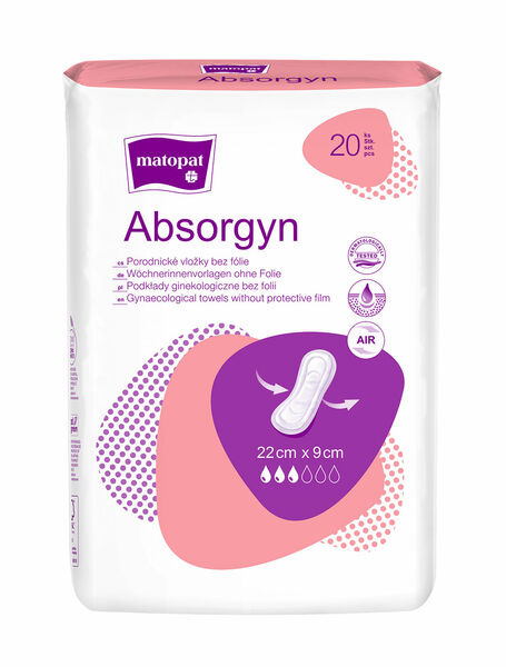 MATOPAT Absorgyn poporodní gynekologické vložky bez folie 22 cm x 9 cm, 20 ks porovnat ceny