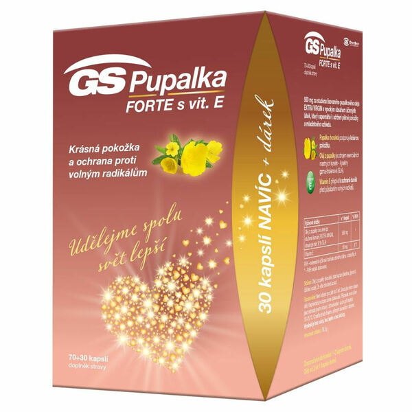 GS Pupalka forte s vitaminem E 70 + 30 kapslí DÁREK 2021 porovnat ceny