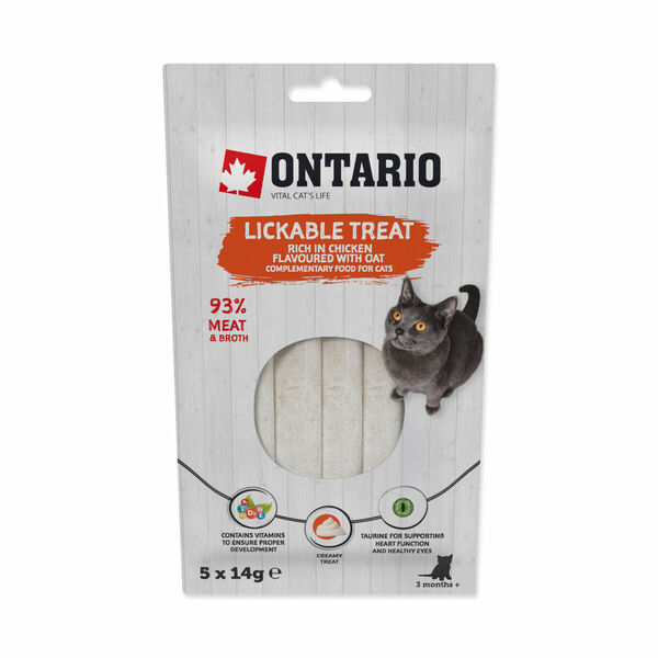 Ontario Pochoutka lízací kuřecí + oves 5x14 g porovnat ceny