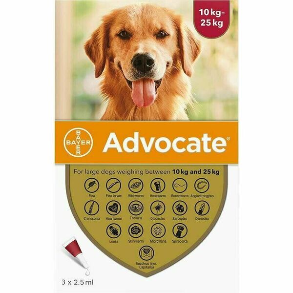 Advocate For Dogs 10-25kg 3 x 2.5 ml porovnání ceny