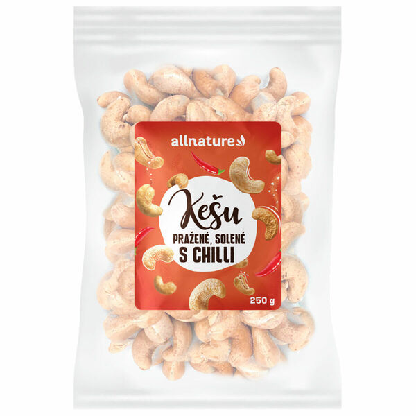 Allnature Kešu ořechy pražené solené s chilli 250 g porovnat ceny