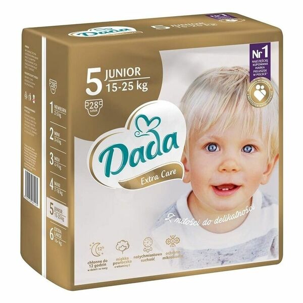 DADA Pleny jednorázové Extra Care Junior vel. 5 (15 - 25 kg), 28ks porovnat ceny