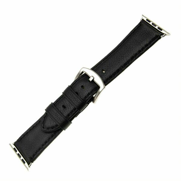 FIXED Kožený řemínek Berkeley pro Apple Watch se stříbrnou sponou černý 42/44/45mm velikost L porovnat ceny