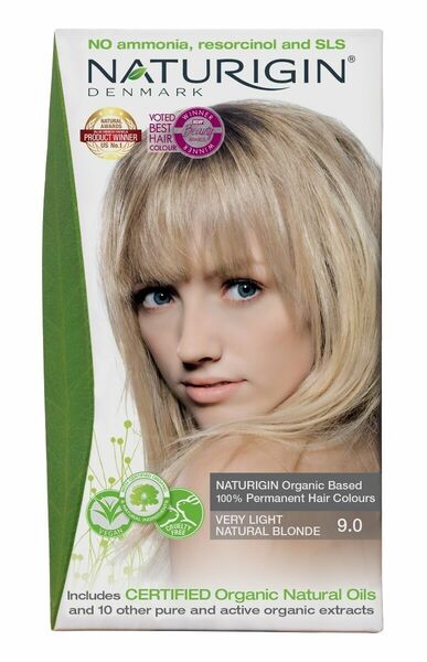 NATURIGIN Organic Based 100% Permanent Hair Colours Very Light Natural Blonde 9.0 barva na vlasy 115 ml porovnat ceny