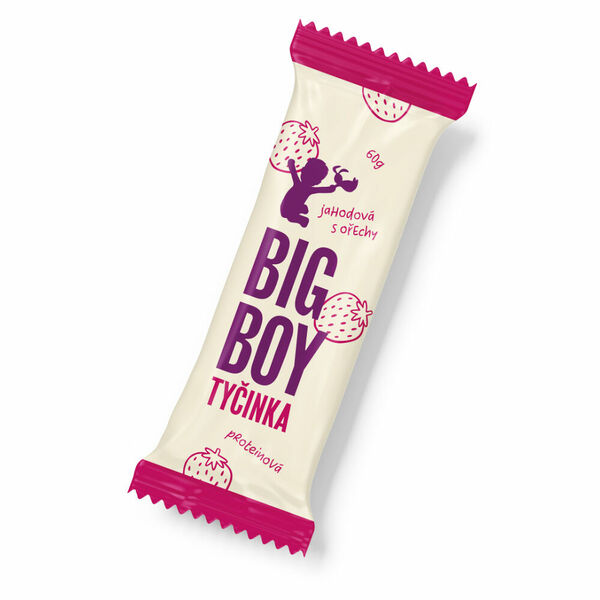 BIG BOY Proteinová tyčinka jahodová s ořechy 60 g porovnat ceny