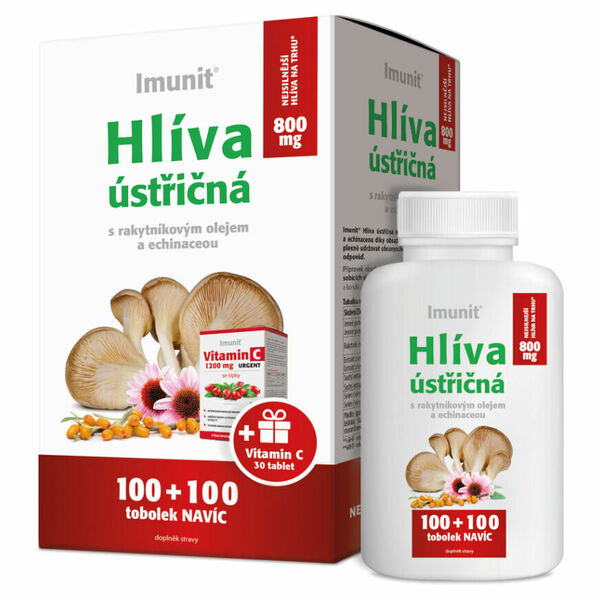 IMUNIT Hlíva 800 mg s rakytníkem a echinaceou 100 + 100 tobolek + DÁREK vitamin C 30 tablet porovnat ceny