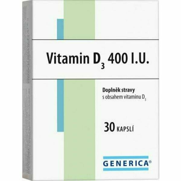 GENERICA Vitamin D3 400 I.U. 30 kapslí porovnat ceny