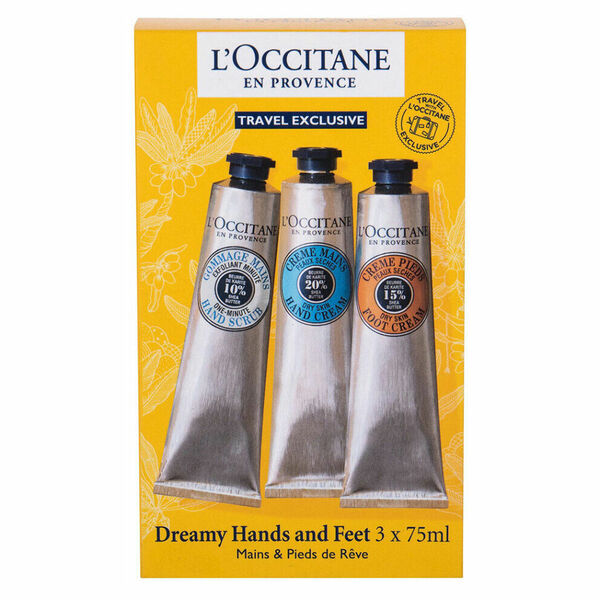 L'OCCITANE Shea Butter Travel Kit Krém na ruce 75 ml + peeling na ruce 75 ml + krém na chodidla 75 ml Dárkové balení porovnat ceny