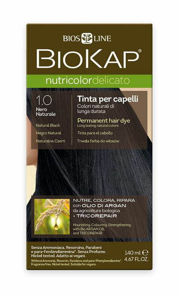 BIOKAP Nutricolor Delicato 1.0 Černá přírodní barva na vlasy 140 ml porovnat ceny
