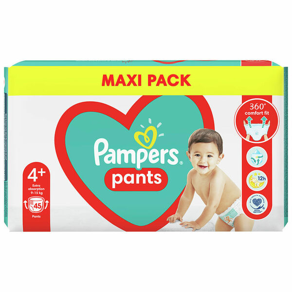 PAMPERS Pants vel.4+ Plenkové kalhotky 10-15kg 45 ks porovnat ceny
