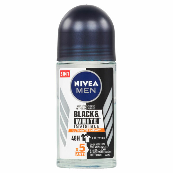NIVEA Black&White Invisible Ultimate Impact Kuličkový antiperspirant pro muže 50 ml porovnat ceny
