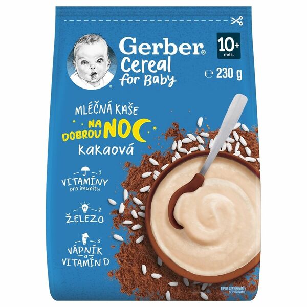 Gerber Cereal for Baby Mléčná kaše na dobrou noc kakaová 10m+ 230 g porovnat ceny