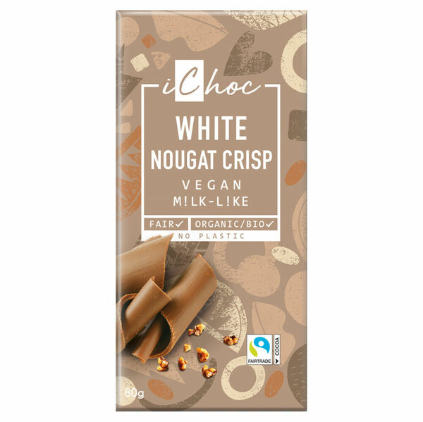 ICHOC Vegan bílý nugát s oříšky BIO 80 g porovnat ceny