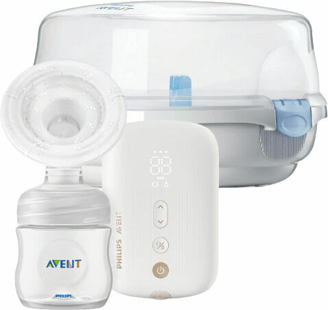 Philips Avent Odsávačka mateřského mléka elektronická Premium dobíjecí SCF396 + Sterilizator do MW porovnat ceny