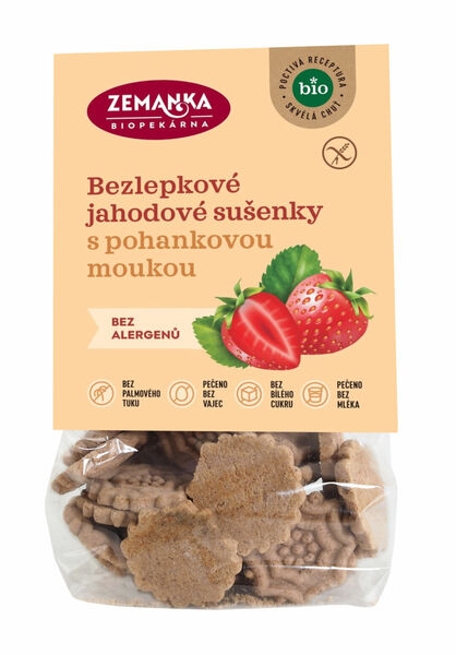 ZEMANKA Bezlepkové pohankovo - jahodové bio sušenky 100 g porovnat ceny