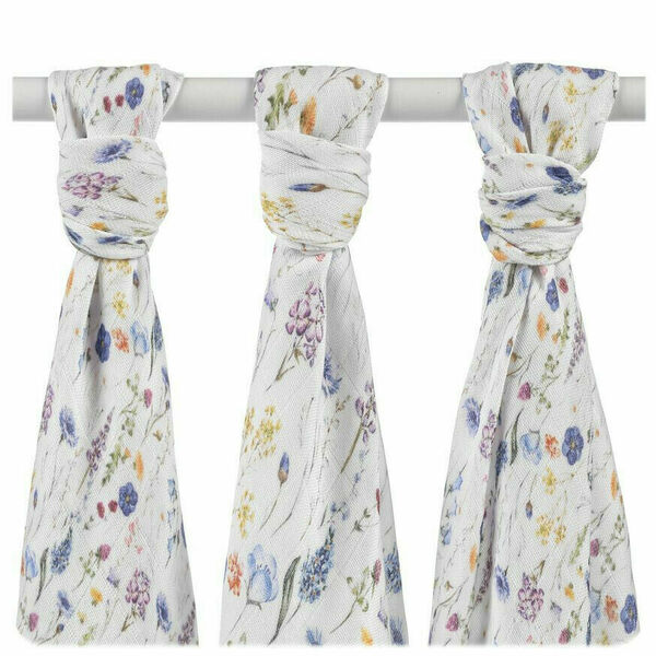 XKKO Bambusové pleny BMB Digi - Blue Wildflowers MIX 70x70, 3ks porovnat ceny