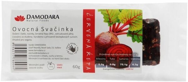 Damodara Ovocná svačinka červená řepa 60g porovnat ceny
