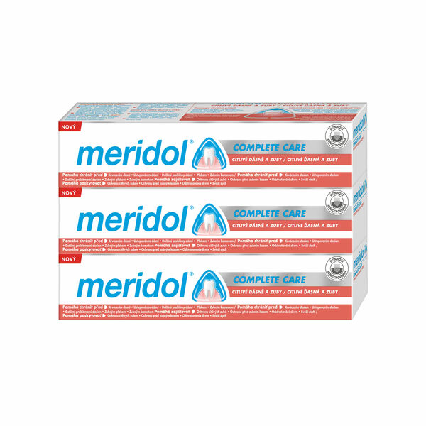 Meridol Zubní pasta Complete Care Sensitive Gums & Teeth 3 x 75 ml porovnat ceny