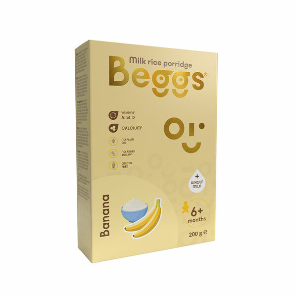 Beggs Mléčná rýžová kaše banánová 200 g porovnat ceny