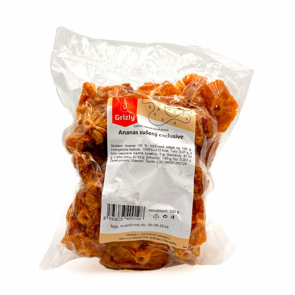 Grizly Ananas kroužky natural 500 g porovnat ceny