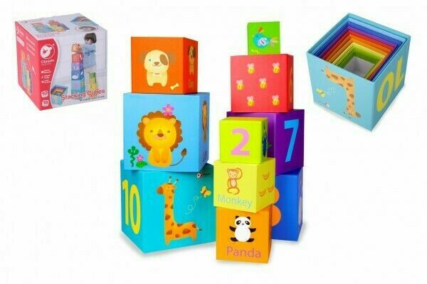 Teddies Kubus pyramida skládanka hranatá karton 10ks v krabici, 18m+ porovnat ceny