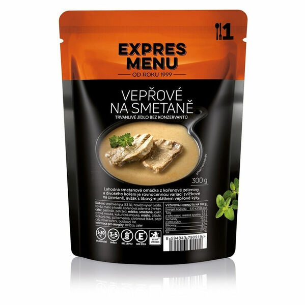 EXPRES MENU Vepřové na smetaně bez lepku 1 porce porovnat ceny