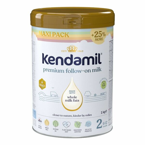 Kendamil 2 Premium Kojenecké pokračovací mléko HMO+ duhové XXL balení 1 kg porovnat ceny